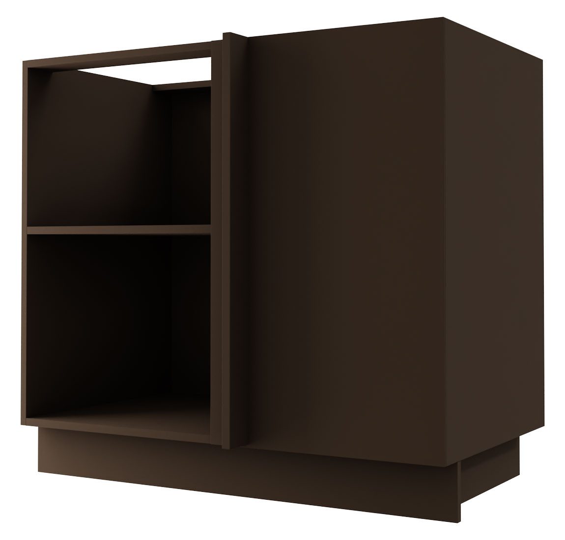 Feldmann-Wohnen Eckschrank Kvantum (1-türig, innen 1 Einlegeboden, Türanschlag wechselbar, Soft-Close, 1-St., Fronten mit dekorativen Fräsungen und leicht abgerundeten Ecken) 90cm Front- und Korpusfarbe wählbar 1-türig