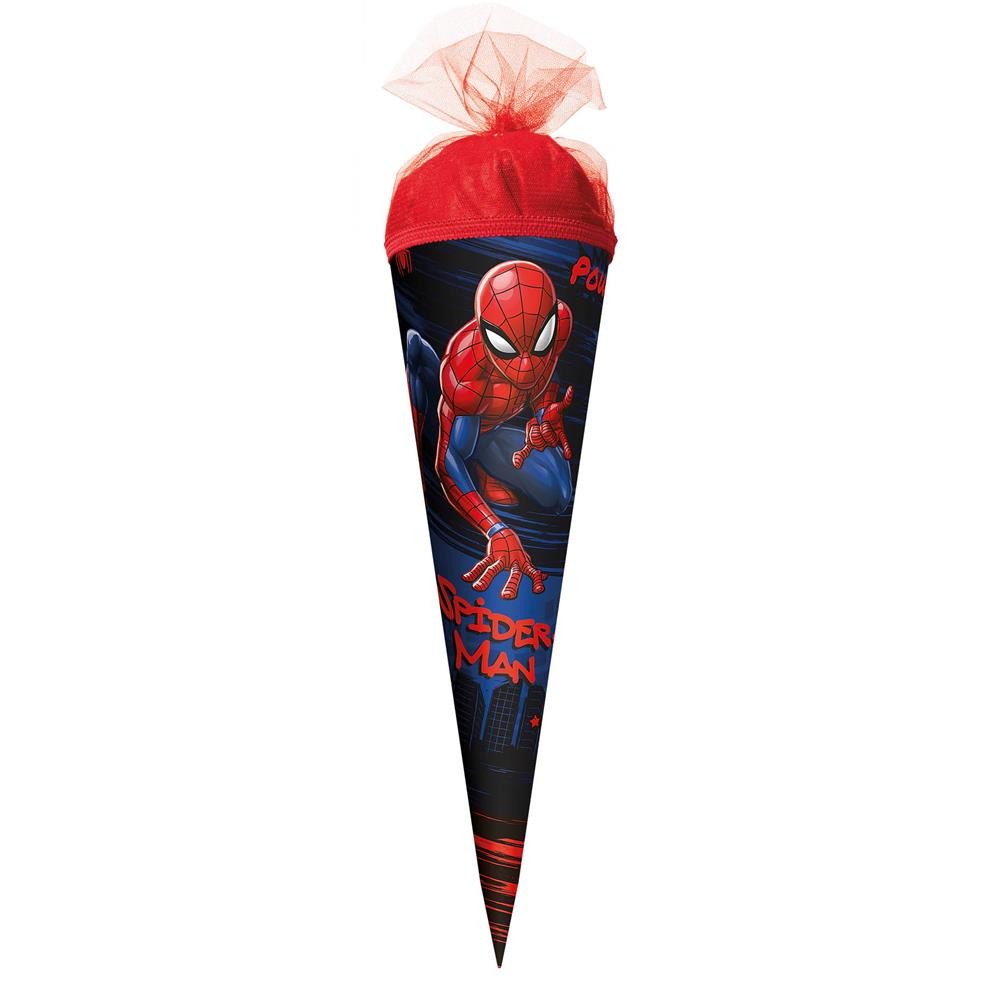 Roth Schultüte Marvel Spiderman, 50 cm, rund, Tüllverschluss, Geschwistertüte, Zuckertüte