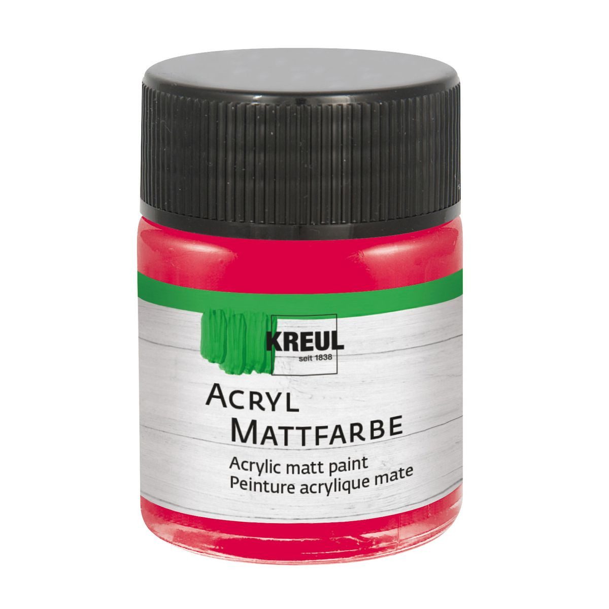 C. KREUL Acrylfarbe KREUL Acryl Mattfarbe karminrot 50ml Glas