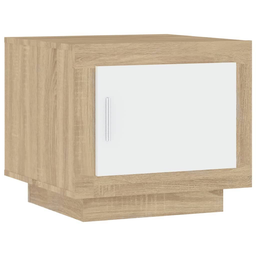 (1-St) Couchtisch Weiß Holzwerkstoff 51x50x45 cm vidaXL Sonoma-Eiche und und Couchtisch Sonoma-Eiche Weiß | Sonoma-Eiche Weiß und