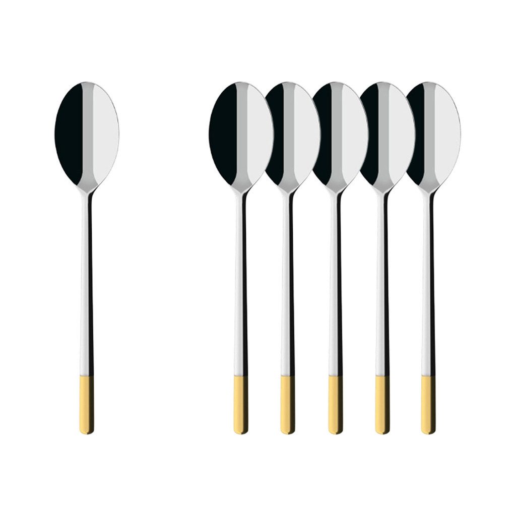 Villeroy & Boch Suppenlöffel Ella teilvergoldet Tafellöffel 211 mm 6er Set (6 Stück)