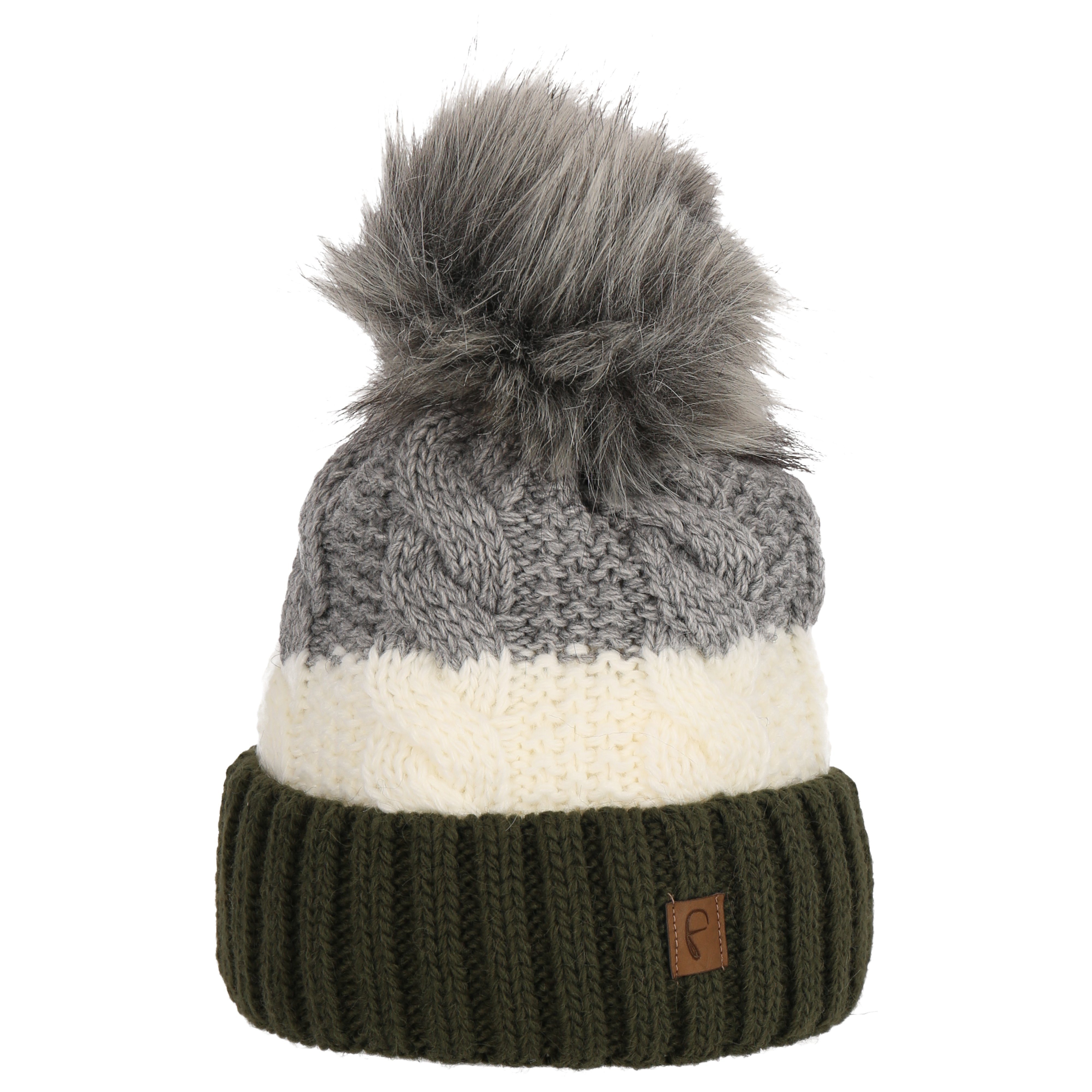 Bommelmütze Wintermütze warm gefüttert mit Kunstfell Bommel-Mütze Damen Herren