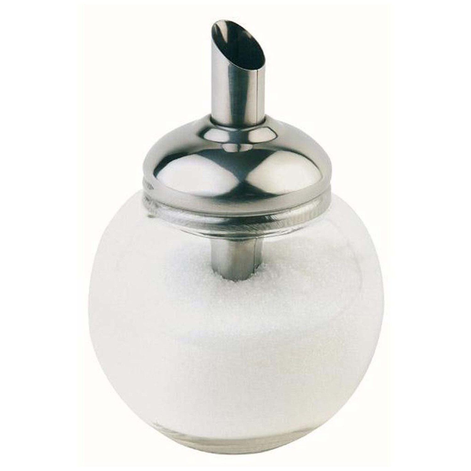 Assheuer & Pott Zuckerdose Zuckerdosierer mit Dosierrohr und Schraubdeckel aus Edelstahl, Edelstahl, Glas