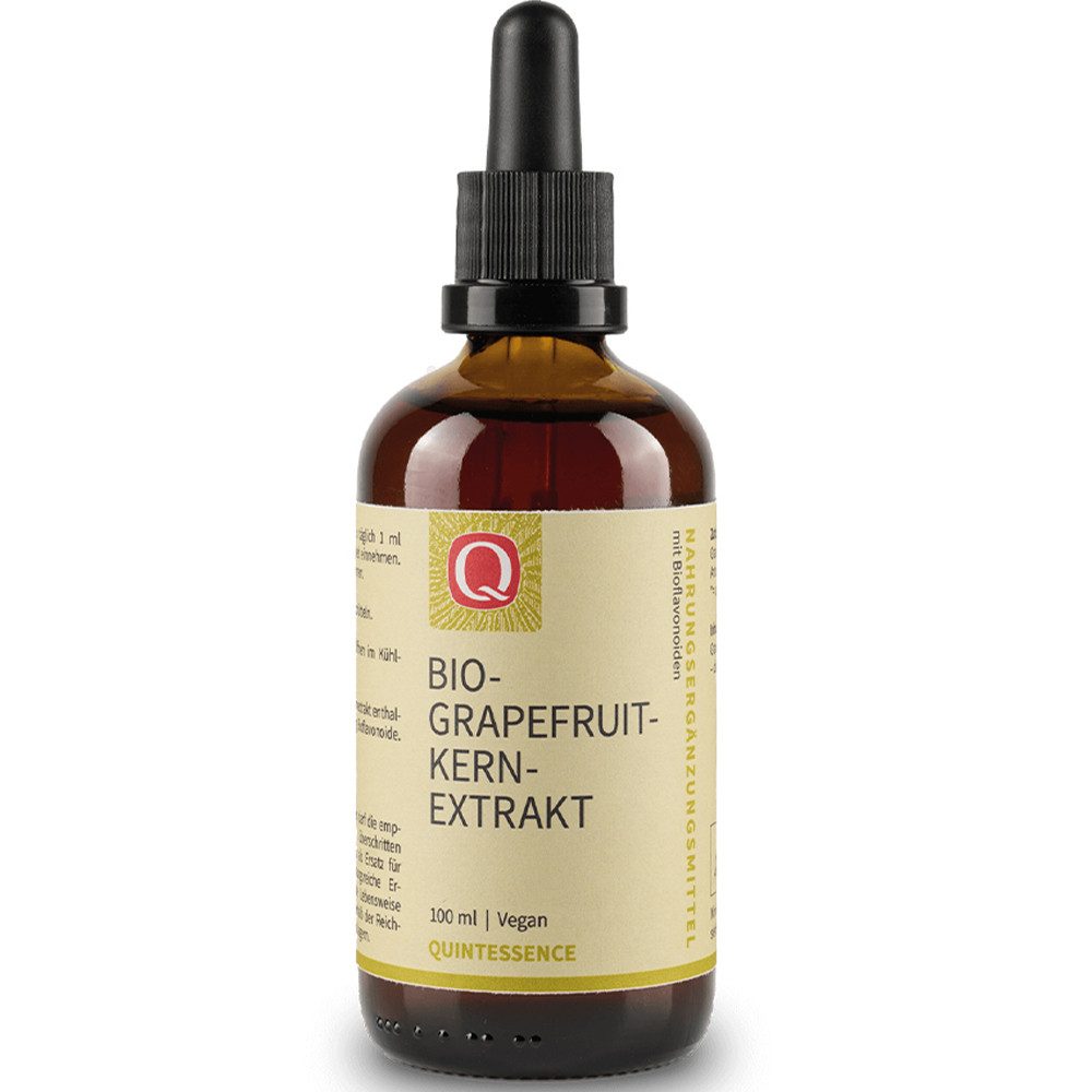 Quintessence Bio Grapefruitkernextrakt-mit 1440 mg Bioflavonoiden in 100 ml-vegane Tropfen, 100 ml, Extra-hochdosiert - Hochwertige Premiumqualität - in Bioqualität