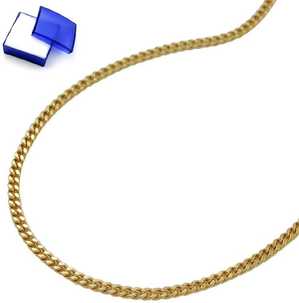 unbespielt Goldkette Dünne Halskette Kette 1 mm Panzerkette 9 Karat Gold 45 cm inklusive Schmuckbox, Goldschmuck für Damen und Herren