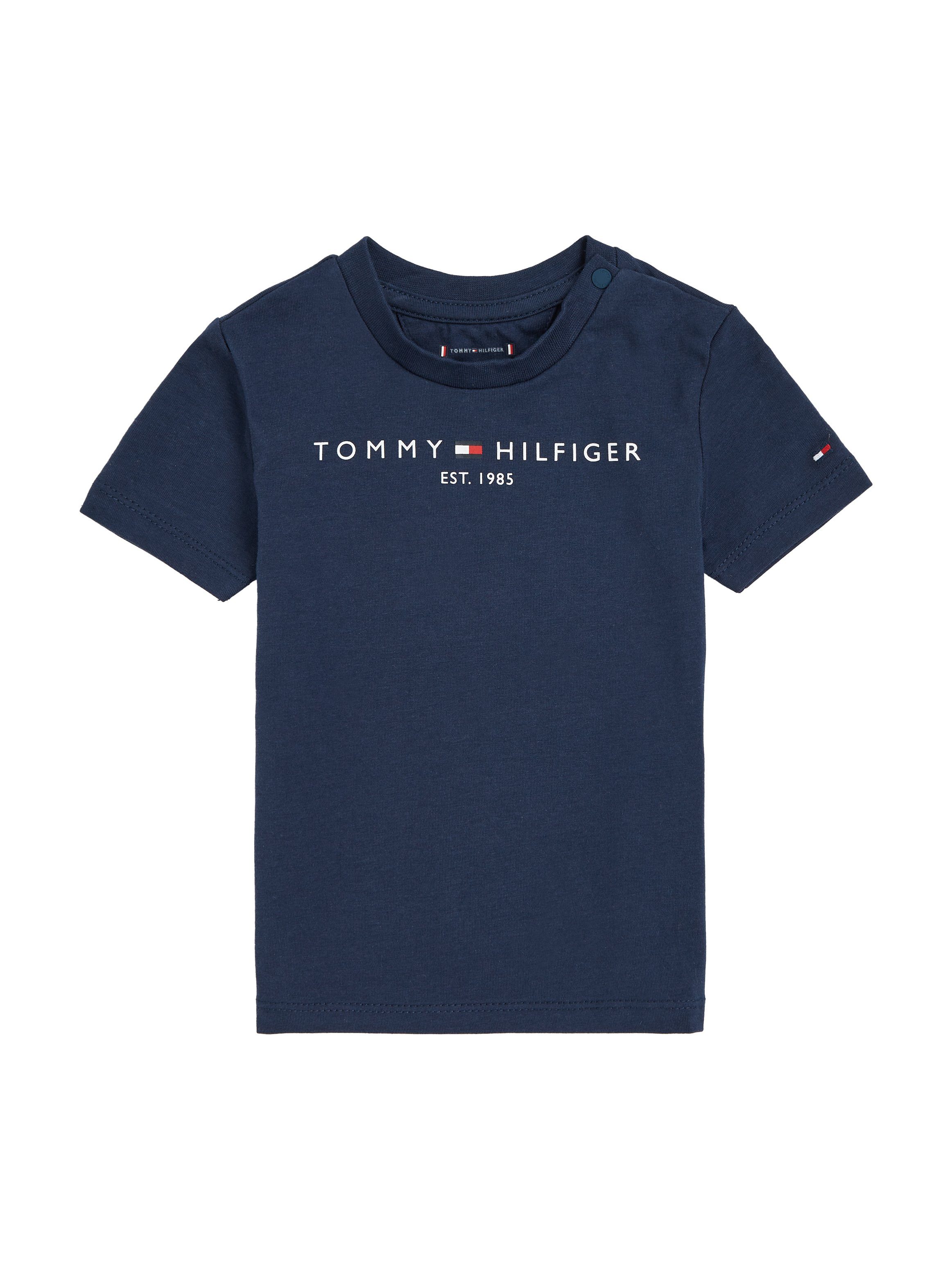 Tommy Hilfiger Rundhalsshirt BABY ESSENTIAL TEE S/S mit Tommy Hilfiger Logo-Schriftzug Twilight_Navy