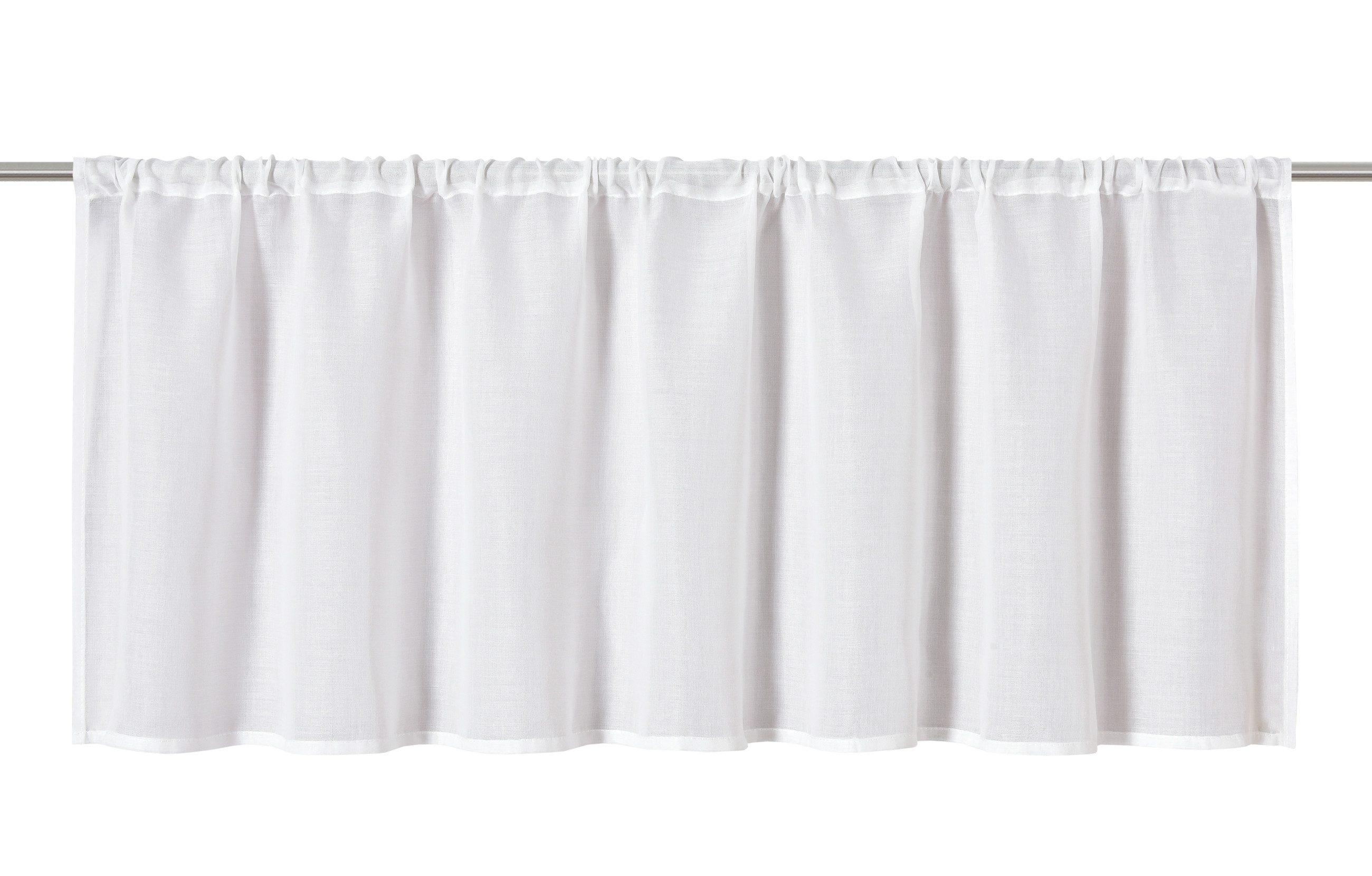 ELBERSDRUCKE Scheibengardine Bistrogardine Uni Spume weiß halbtransparent 4 günstig online kaufen