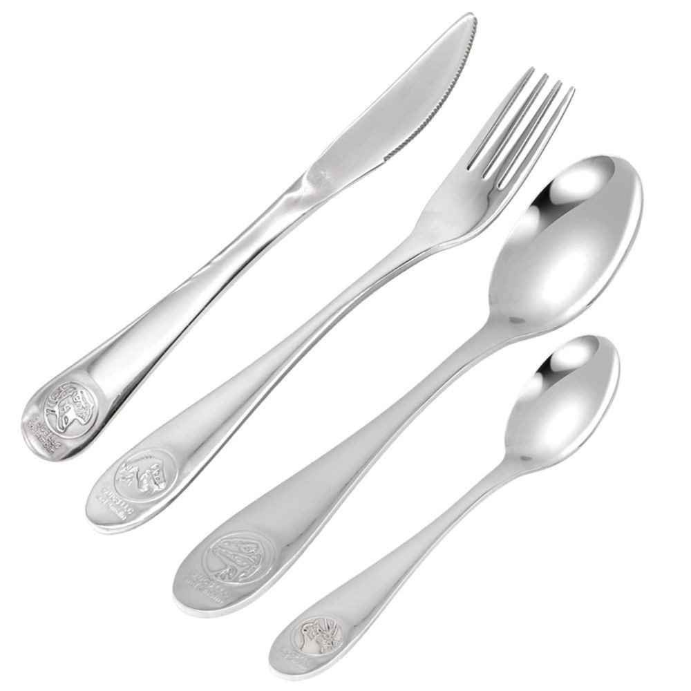 Jurassic World Kinderbesteck Kinder Besteck-Set Jurassic World 4-teilig Messer, Gabel, Löffel (4-tlg)