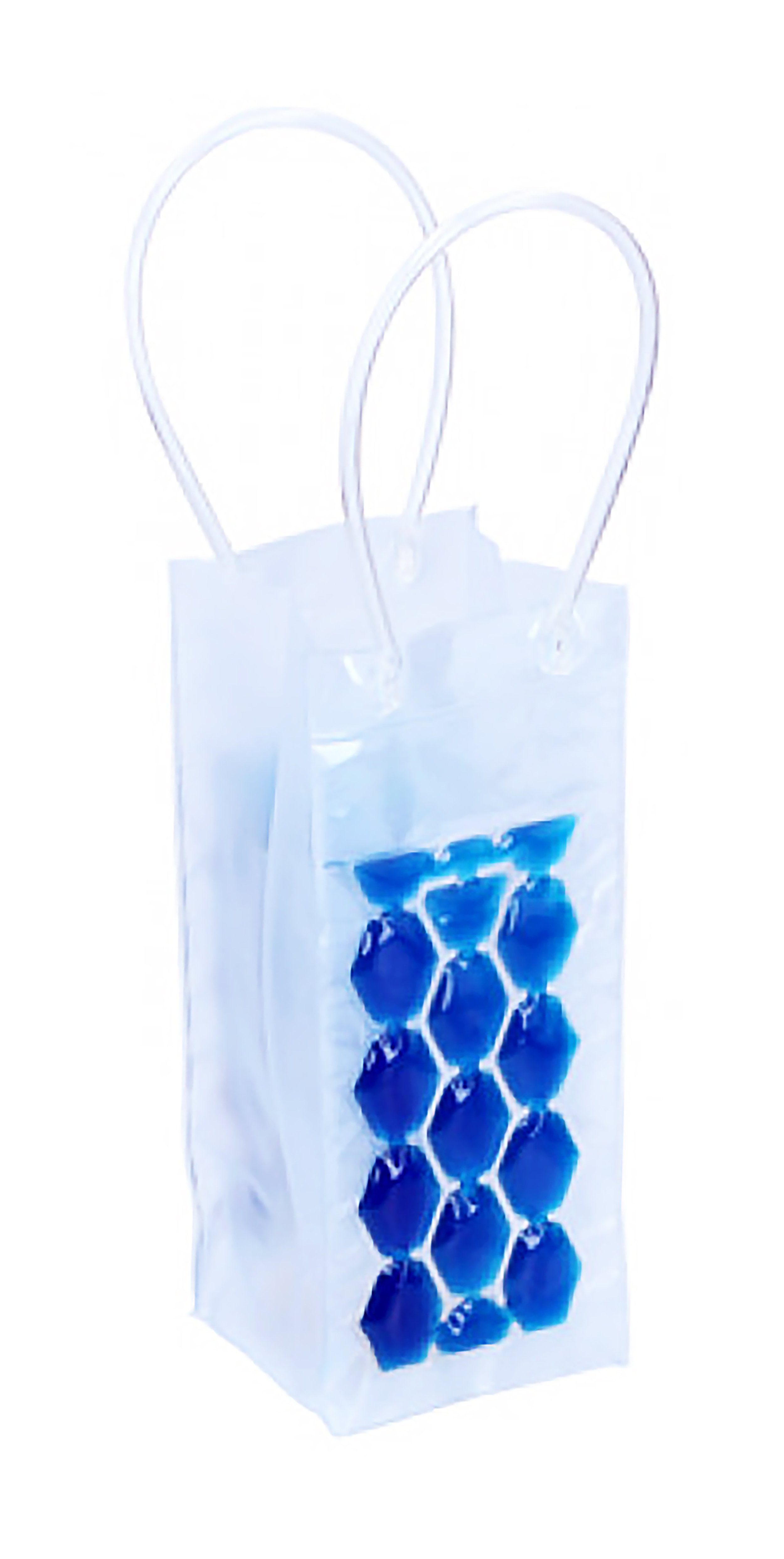 Weinkühler Gel WEINKÜHLTASCHE 10x10x25cm Flaschenkühler Weinkühler 75 (Blau)
