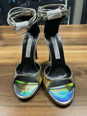 Stella McCartney Stella Mccartney Silver VEGAN Faux Ankle Tie Heels Sandals Pumps Schuh Pumps