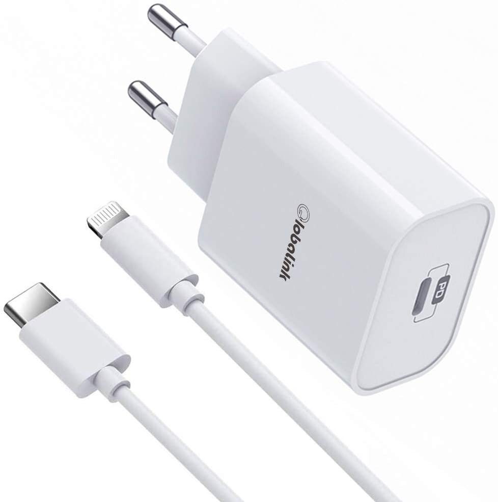Elegear »GlobaLink 20W iPhone Schnell-Ladegerät mit USB C auf Lightning  Kabel« USB-Ladegerät (20 watt mA, kompatibel mit iPhone 12/11/12 Pro /Mini  /Max/SE 2020/8/X XR XS, iPad Pro, 1-tlg., 20W iPhone Schnellladegerät USB