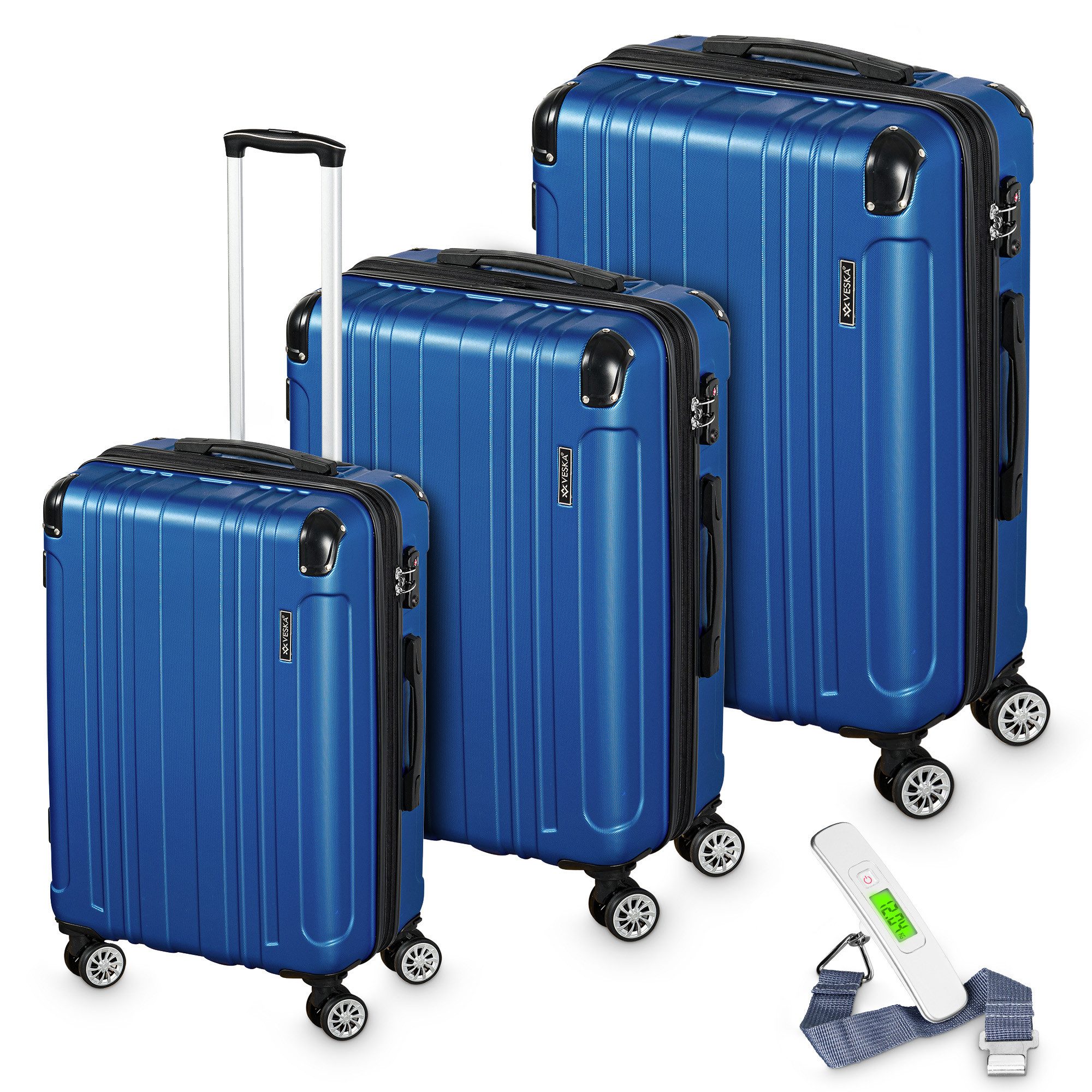 Trolleyset Hartschalenkoffer Kofferset 3 teilig mit TSA Zahlenschloss 4 Rollen