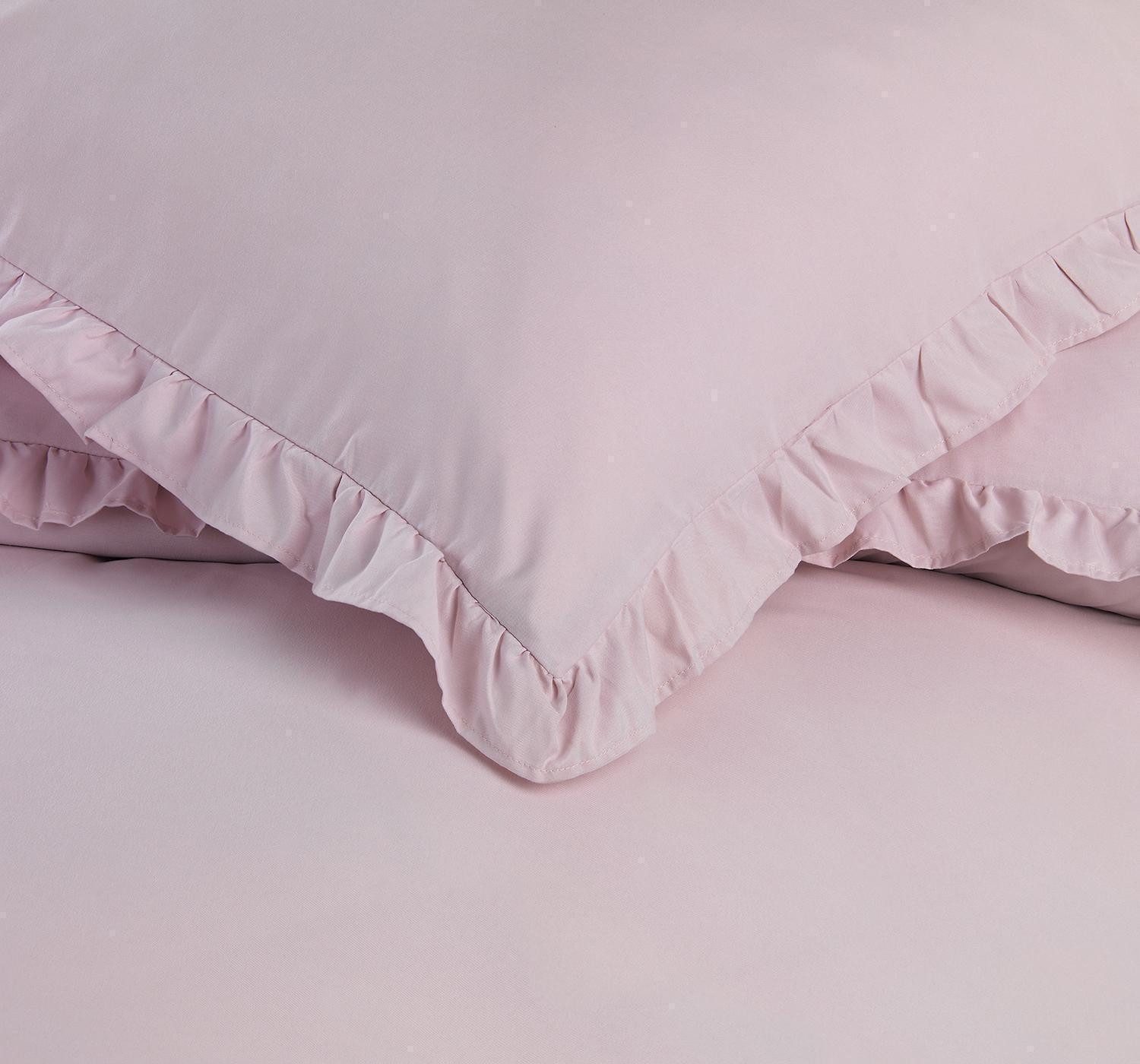 Holiday Heimtex Bettwäsche PURE ROMANTIC, L 135 x B 200 cm, Rose, Polyester, 1 teilig, mit Rüschen – Bild 3 von 3