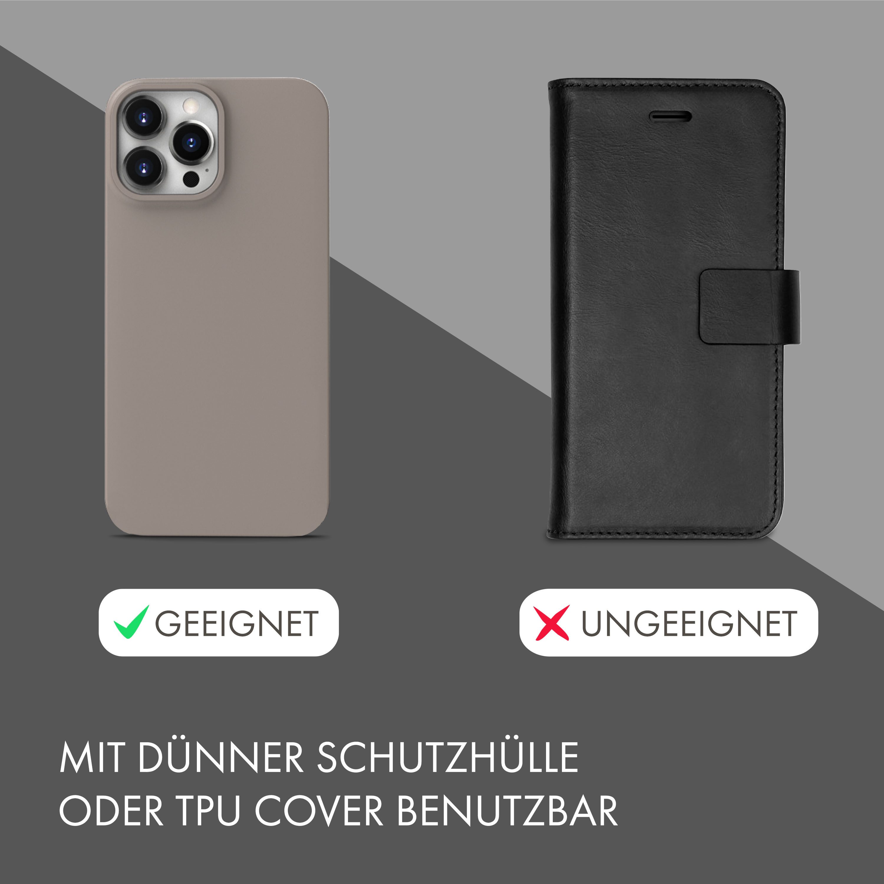 Enrico Benetti Handytasche Kleine Umhängetasche Damen - mit Geldbörse (2in1 Crossbody Tasche, 1-tlg., zum umhängen), kompatibel mit Apple iPhone 13, 14, 15, 16, 17 Pro, Pro Max, Plus