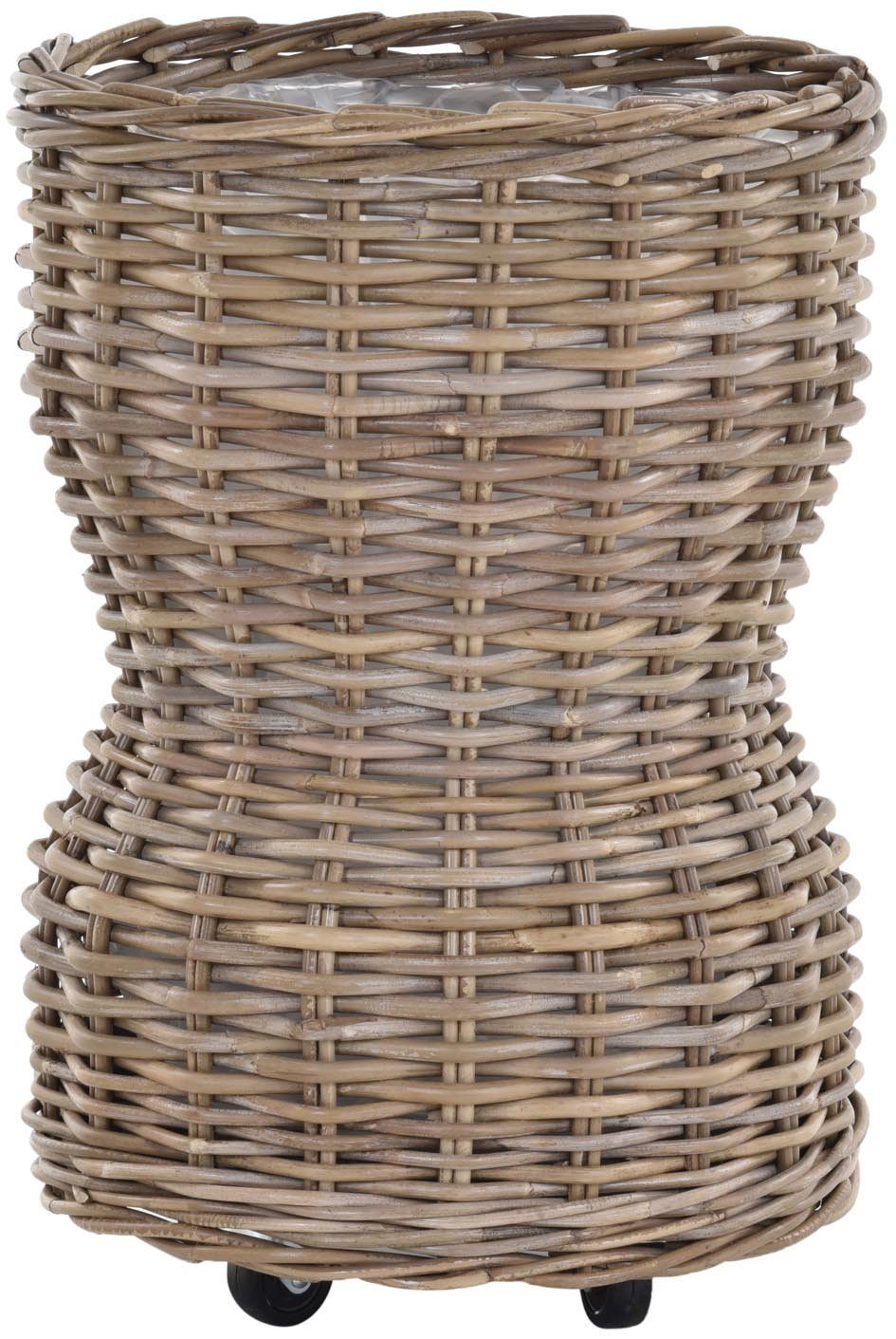 Krines Home Allzweckkorb Pflanzkorb Rattan groß Pflanzkübel Rollkorb Rattankorb zum Bepflanzen, nach Auswahl rund, quadratisch oder tailliert