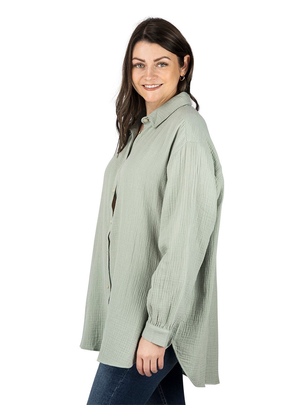 DENIMFY Hemdbluse Damen Bluse DFMathilda Oversized günstig online kaufen