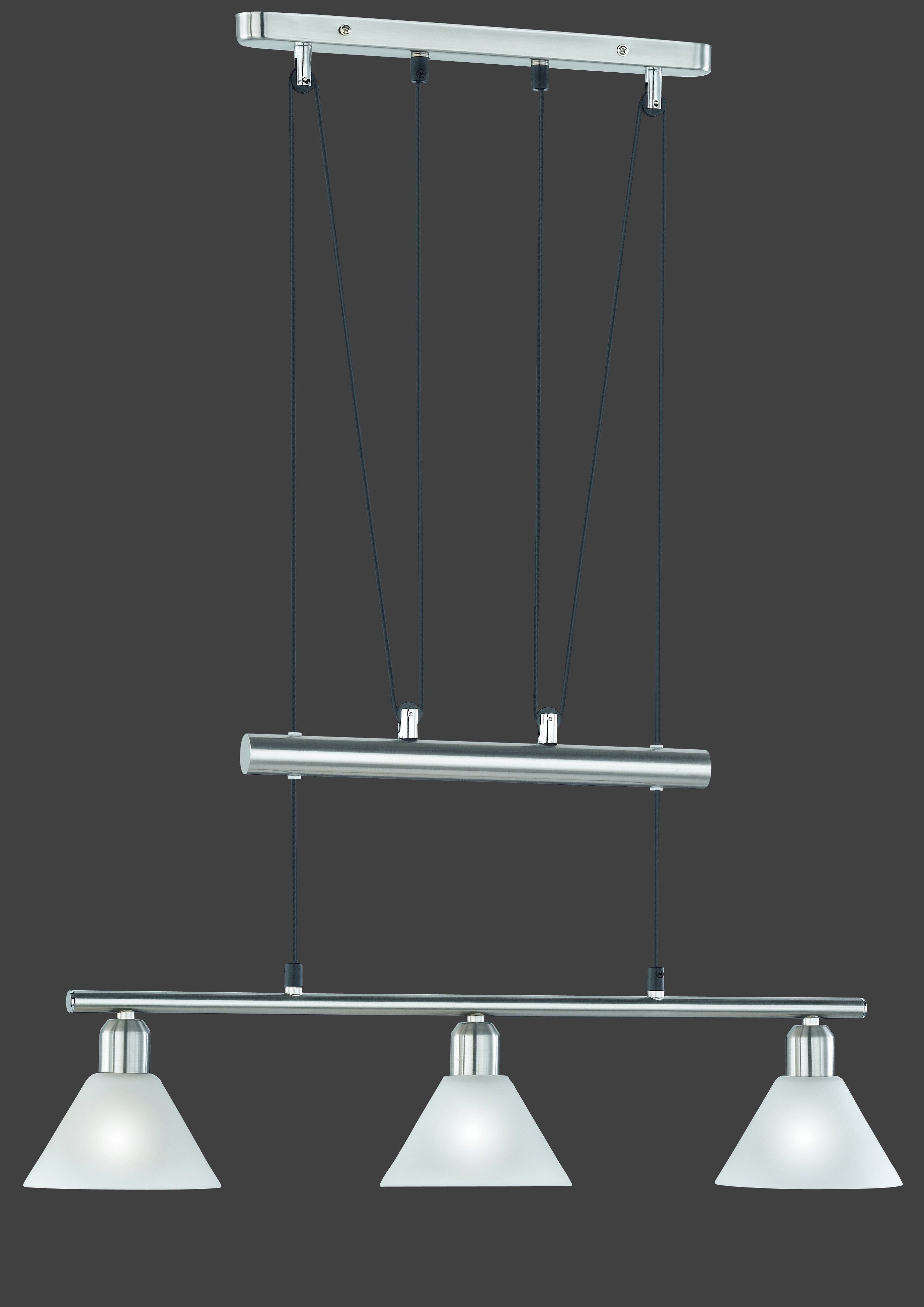 TRIO Seilzugmechanismus, Stamina, Hängeleuchte, Hängelampe, Pendelleuchte Leuchten höhenverstellbar ohne Leuchtmittel,