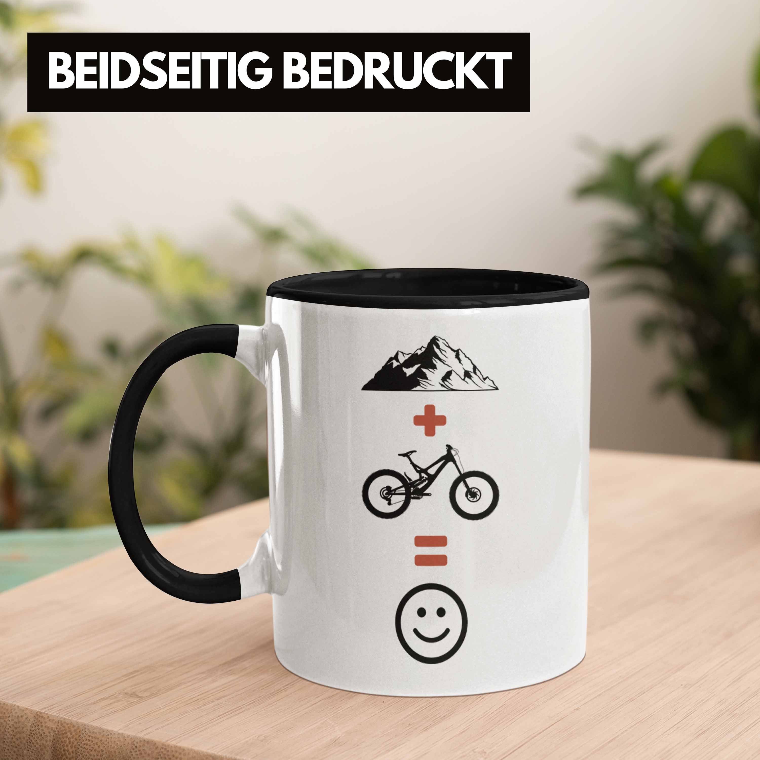 Trendation Mountainbike Fahrer Downhill MTB Schwarz Tasse Geschenkidee Berge Geschenk Tasse