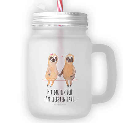 Mr. & Mrs. Panda Cocktailglas Faultier Pärchen - Transparent - Geschenk, Faultier Deko, Faultier Ge, Premium Glas, Traditionelles Design