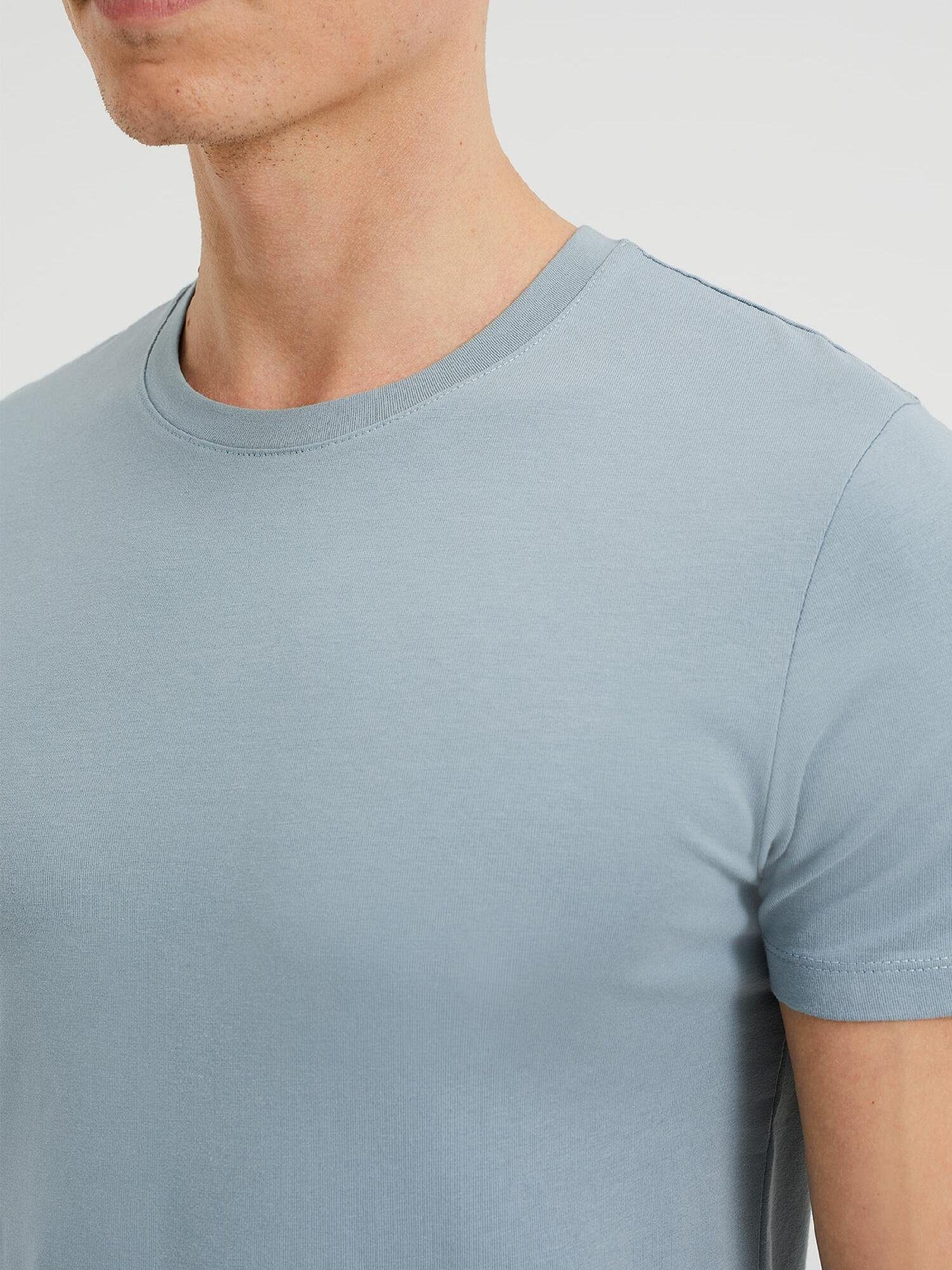 WE Fashion T-Shirt Graublau (1-tlg)