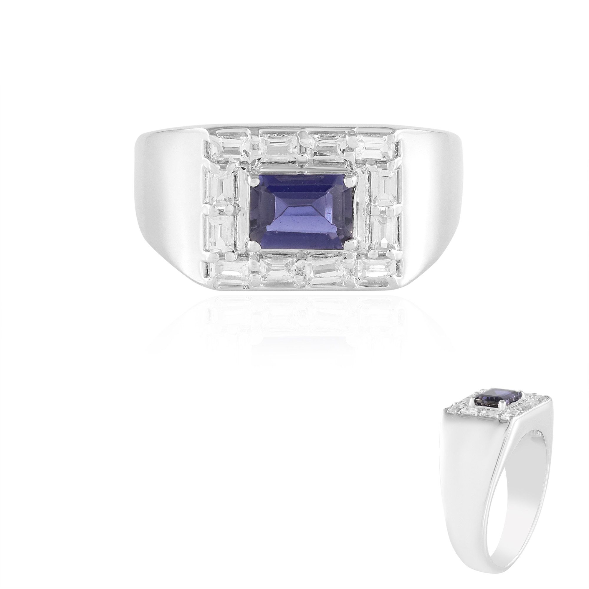 Cavill Silberring Iolith Sterling Silber Oktagon Ring (1-tlg)
