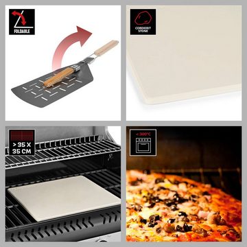 LANDMANN Pizzaschieber Selection Pizza-Set, Pizzastein & Brot