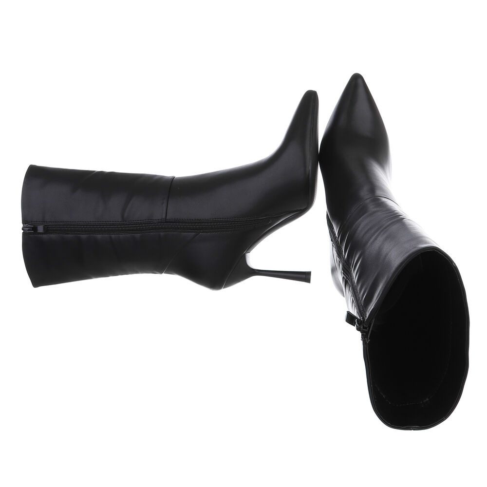 Ital-Design Elegante Damen-Stiefel mit hohem Absatz für besondere Anlässe High-Heel-Stiefel (90649101) Pfennig-/Stilettoabsatz Stiefel in Schwarz
