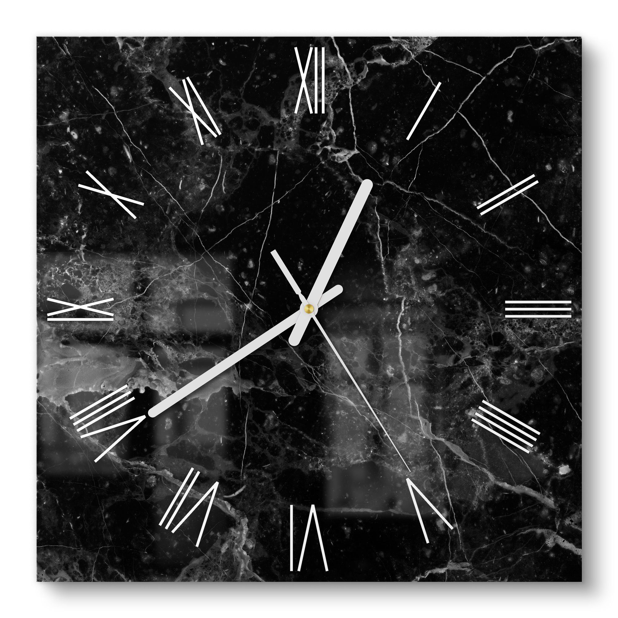 DEQORI Wanduhr 'Marmorplatte nah' (Glas Glasuhr günstig online kaufen