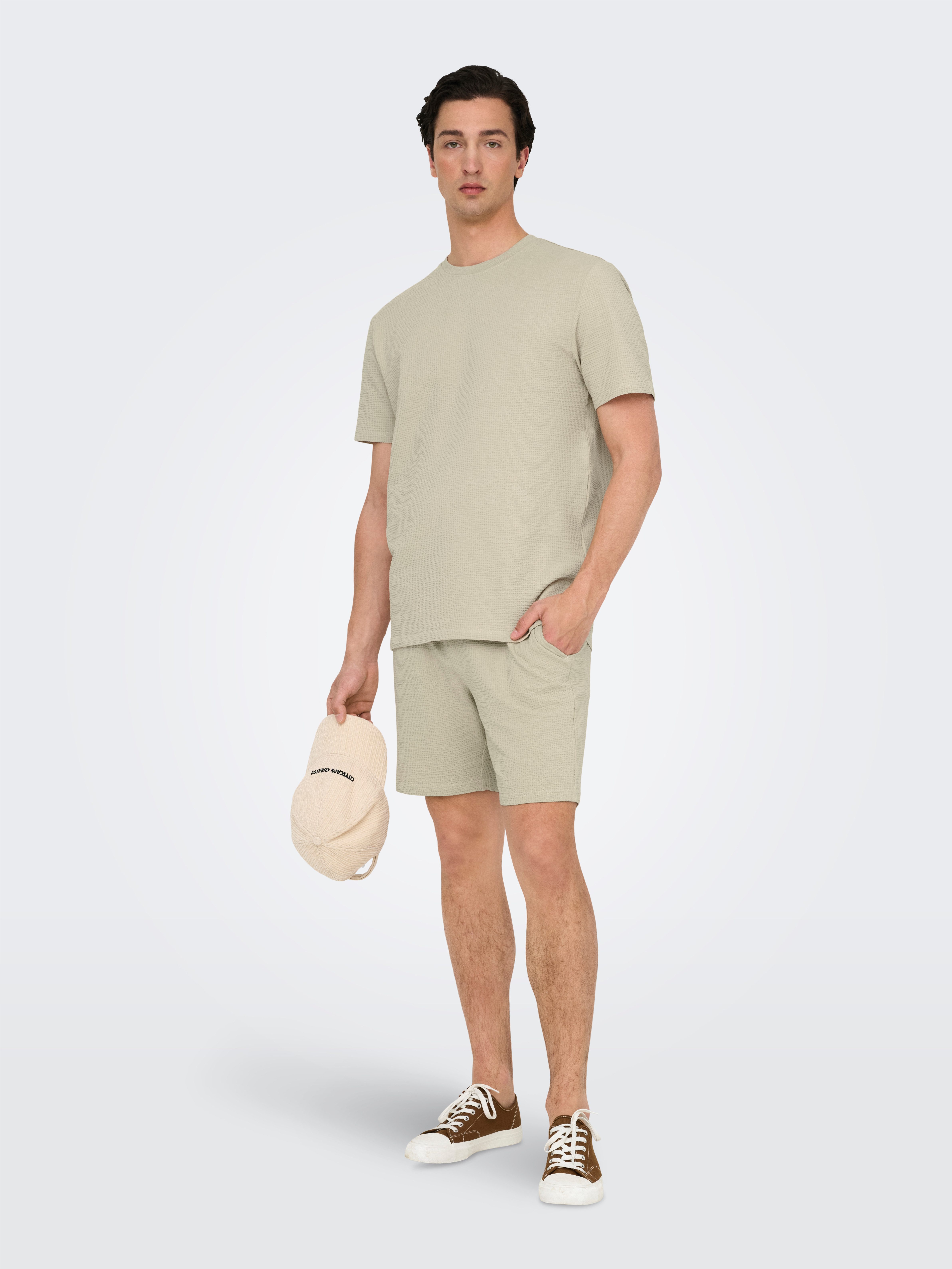 ONLY & SONS Rundhalsshirt ONSKIAN LIFE REG SEERSUCKER SS TEE NOOS