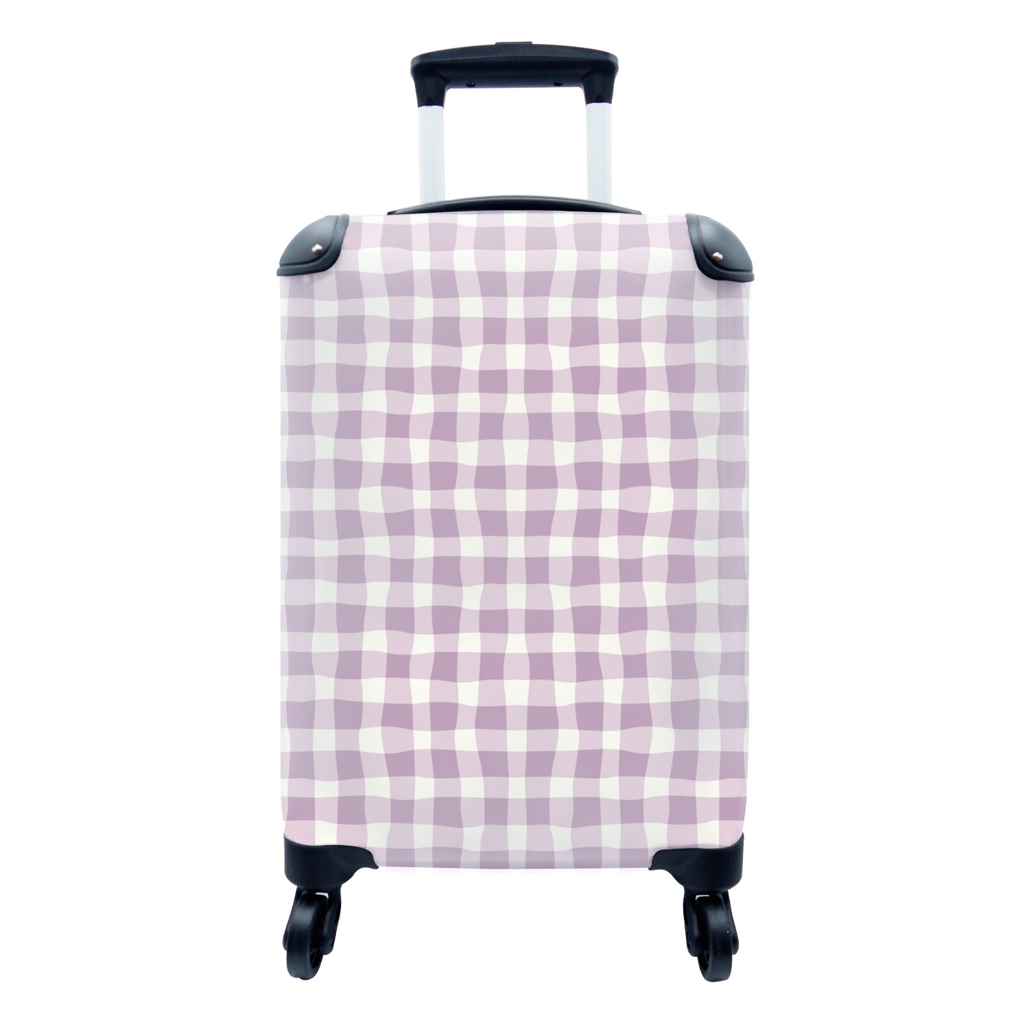 MuchoWow Handgepäckkoffer Pastell - Lila - Muster, 4 Rollen, Reisetasche mit rollen, Handgepäck für Ferien, Trolley, Reisekoffer