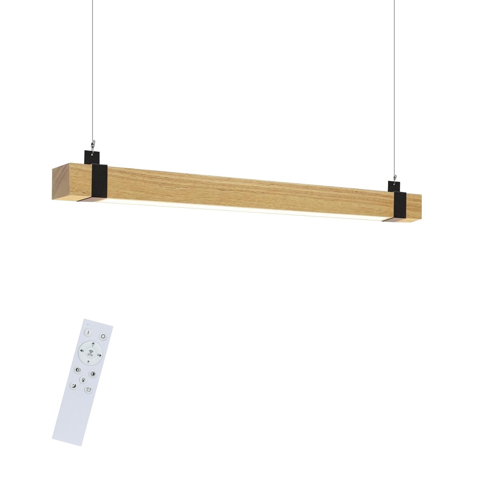 Nettlife LED Pendelleuchte Holz dimmbar 19W 100CM Vintage Hängeleuchte, LED günstig online kaufen