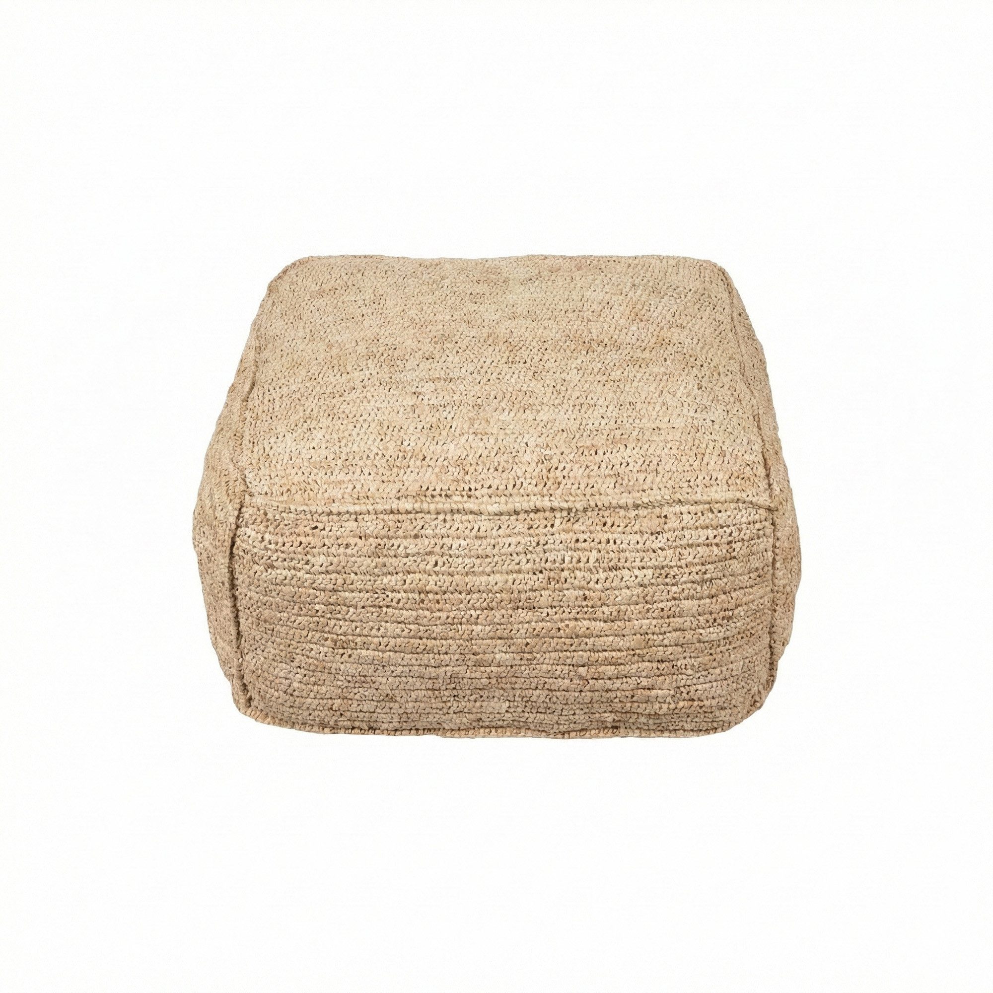 wohnfreuden Sitzhocker Sitz-Pouf Dadu aus Naturfaser eckig 60 cm, 69410