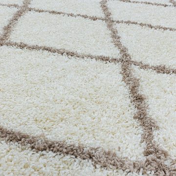 Hochflor-Teppich Langflorteppich kariert Hochflorteppich Shaggy Wohnzimmer, Miovani