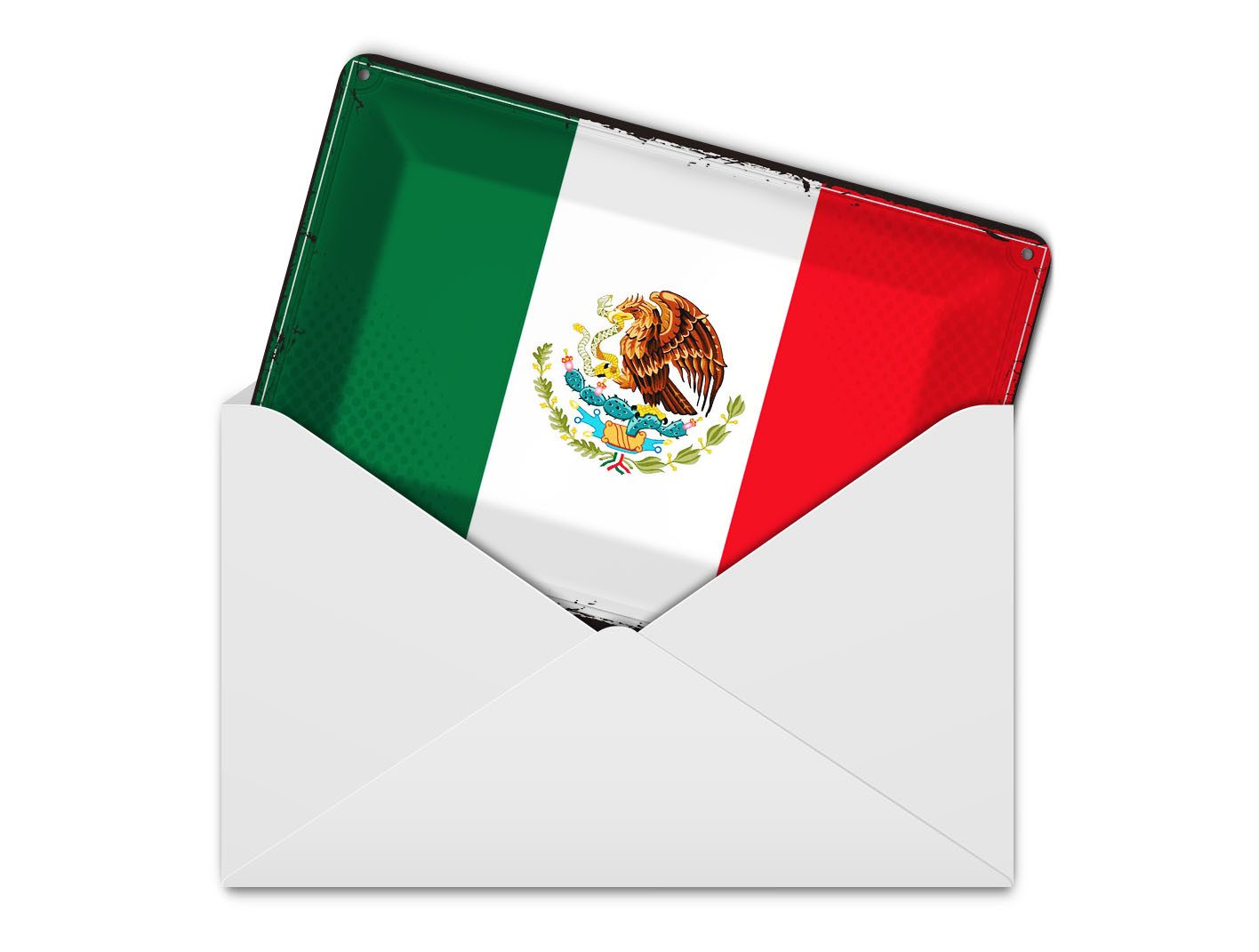 Femer GmbH Postkarte Flagge Mexikos 14x10 cm Retro Flag of Mexico, unfrankiert