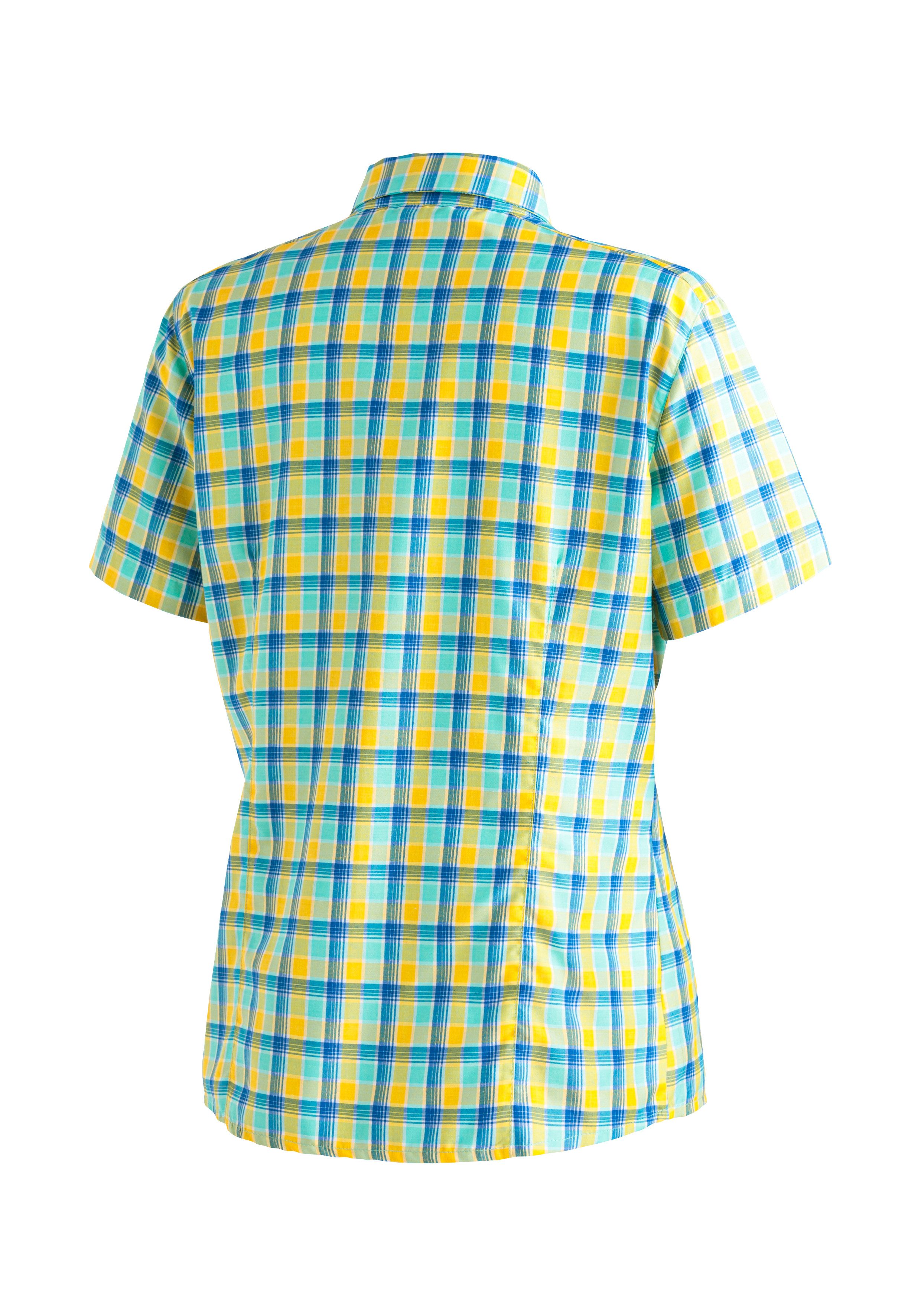 Maier Sports Funktionsbluse Philina Damen Bluse, leichte Kurzarmbluse, Blusen-Shirt, Karobluse, Reg Fit