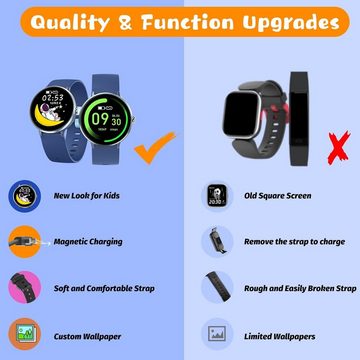 DIGEEHOT Fur kinder Fitness Tracker IP68 Wasserdichter Aktivitätstracker Smartwatch (Android iOS), Sportmodi Schrittzähler Herzfrequenzmesser Geschenke für Jugendliche