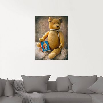Artland Glasbild Teddybär mit Sparbüchse, Spielzeuge (1 St), in verschiedenen Größen