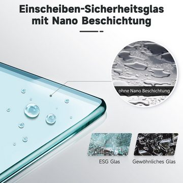SONNI Eckdusche Duschkabine Eckeinstieg Pendeltür Falttür Nano Glas Drehfalttür, BxT: 120x80 cm
