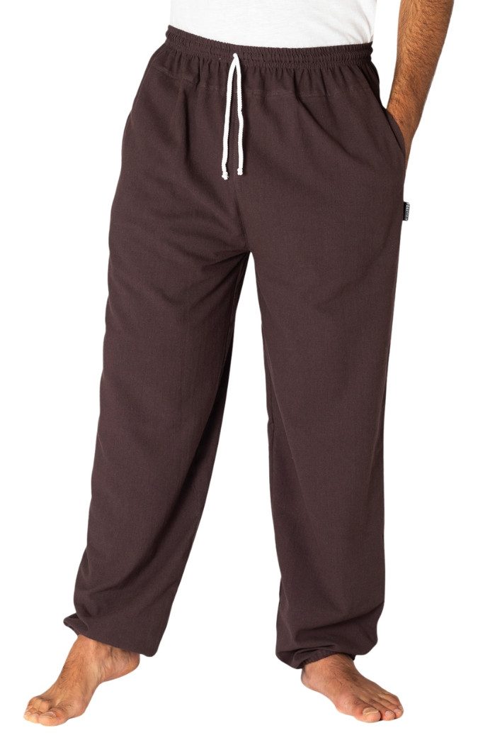 PANASIAM Stoffhose Sommerhose aus Baumwolle - blickdicht - leichte Freizeithose - Unisex Baumwollhose Damen & Herren - Schlupfhose f. Alltag Urlaub Homeoffice