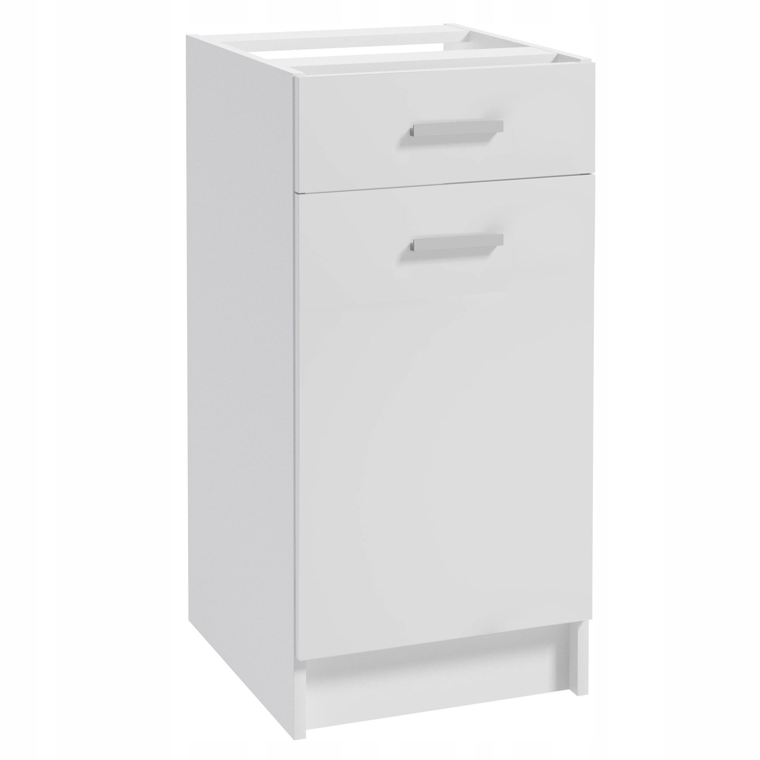 STAMAR Spülenschrank 40 cm Weiß Matt 1 Tür 58 cm hoch (Unterschrank Küche kompakt platzsparend Holzoptik Laminat, 1-St., 40x82x49 cm Sperrholz 16 mm verchromte Griffe Montagezubehör) sofort einsatzbereit robust pflegeleicht zeitlos langlebig