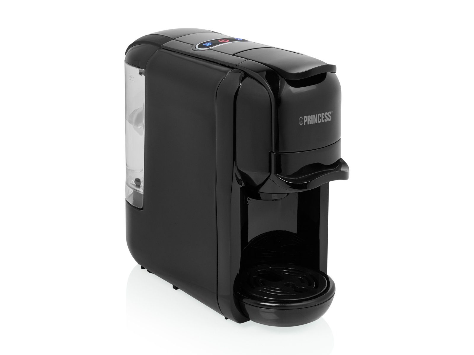 PRINCESS Kapselmaschine, 3in1 Kaffee-Padmaschine kleine 1 Tassen Maschine, Wassertank abnehmbar