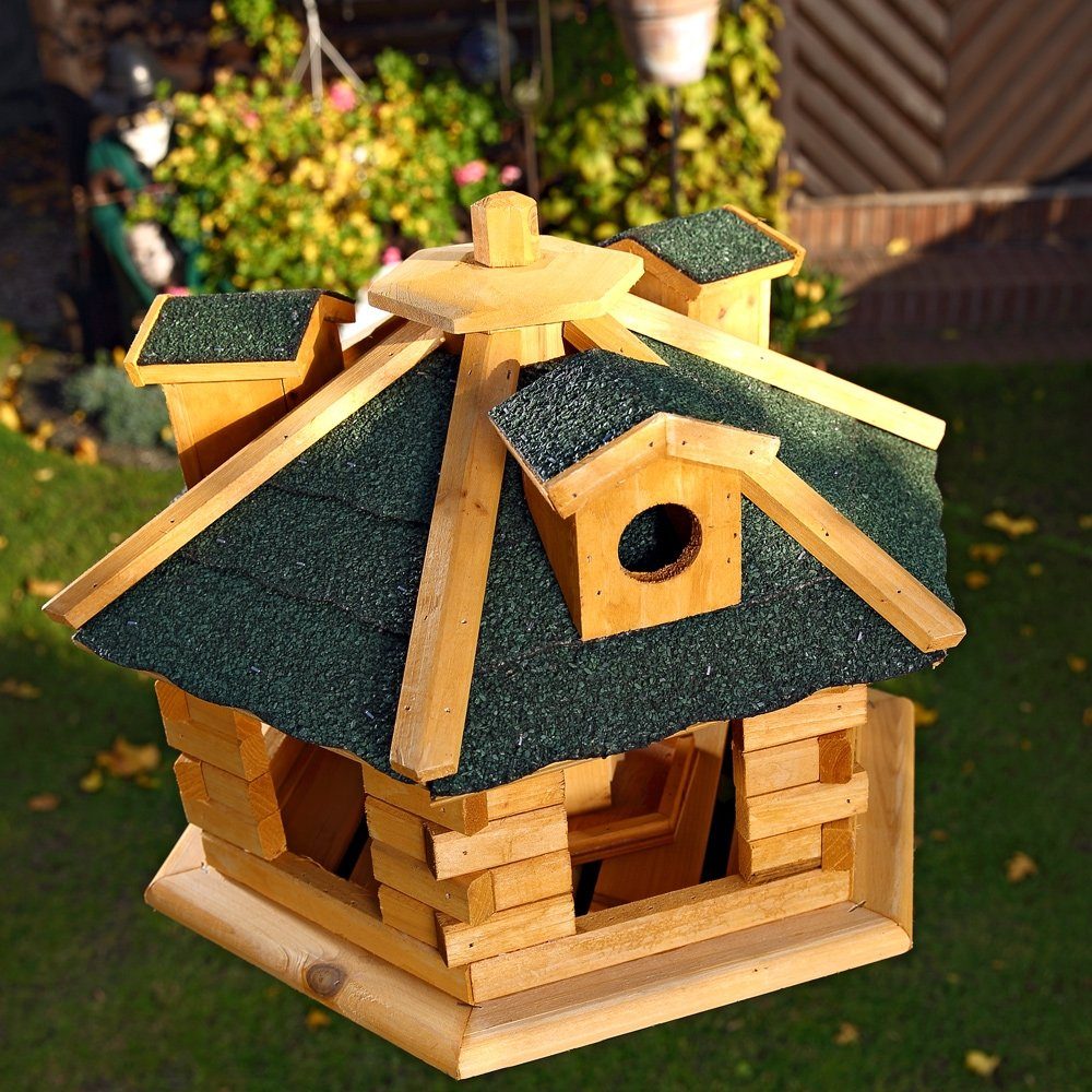 Feel2Home Vogelhaus XXL 48 cm Vogelfutterhaus Vogelhäuschen Vogelhäuser versch. Farben, Inkl. aufklappbaren Futterspender