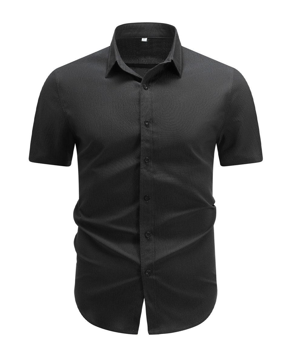 Allthemen Kurzarmhemd Regular Fit leichtes Freizeithemd mit Strukturmuster günstig online kaufen