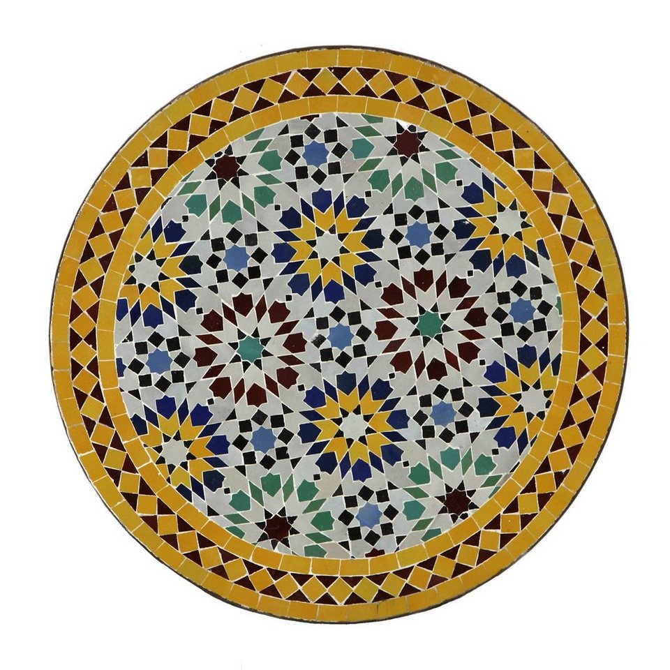 Marokkanischer Mosaiktisch quadratisch Mosaik Bistrotisch Braun/Beige 60X60cm