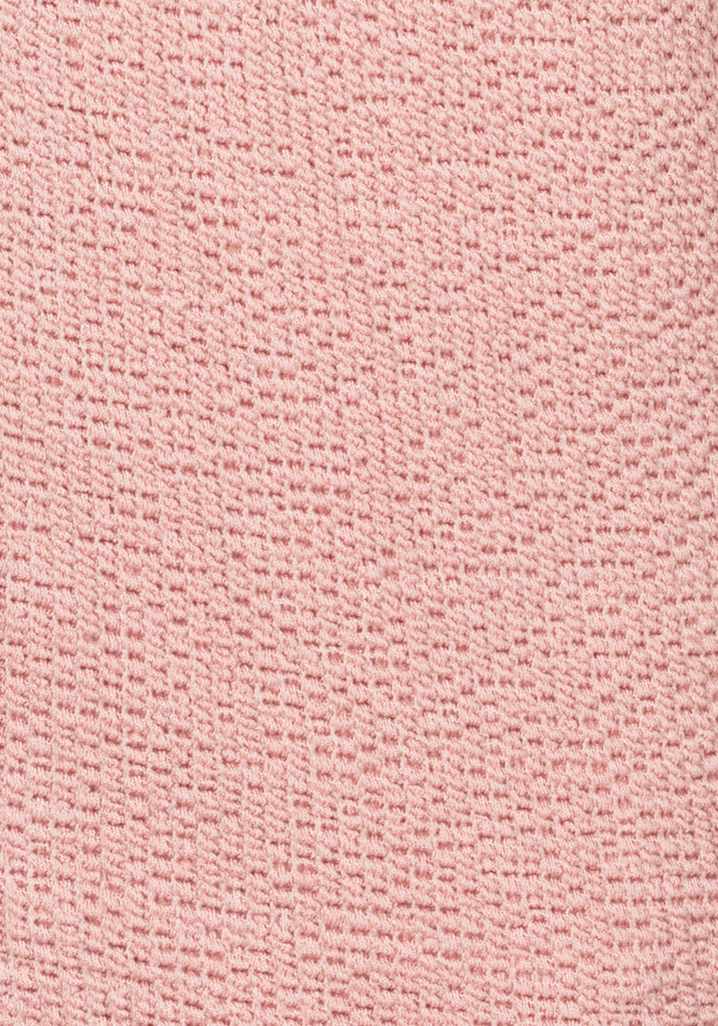 LASCANA T-Shirt rosé strukturierter Ware aus