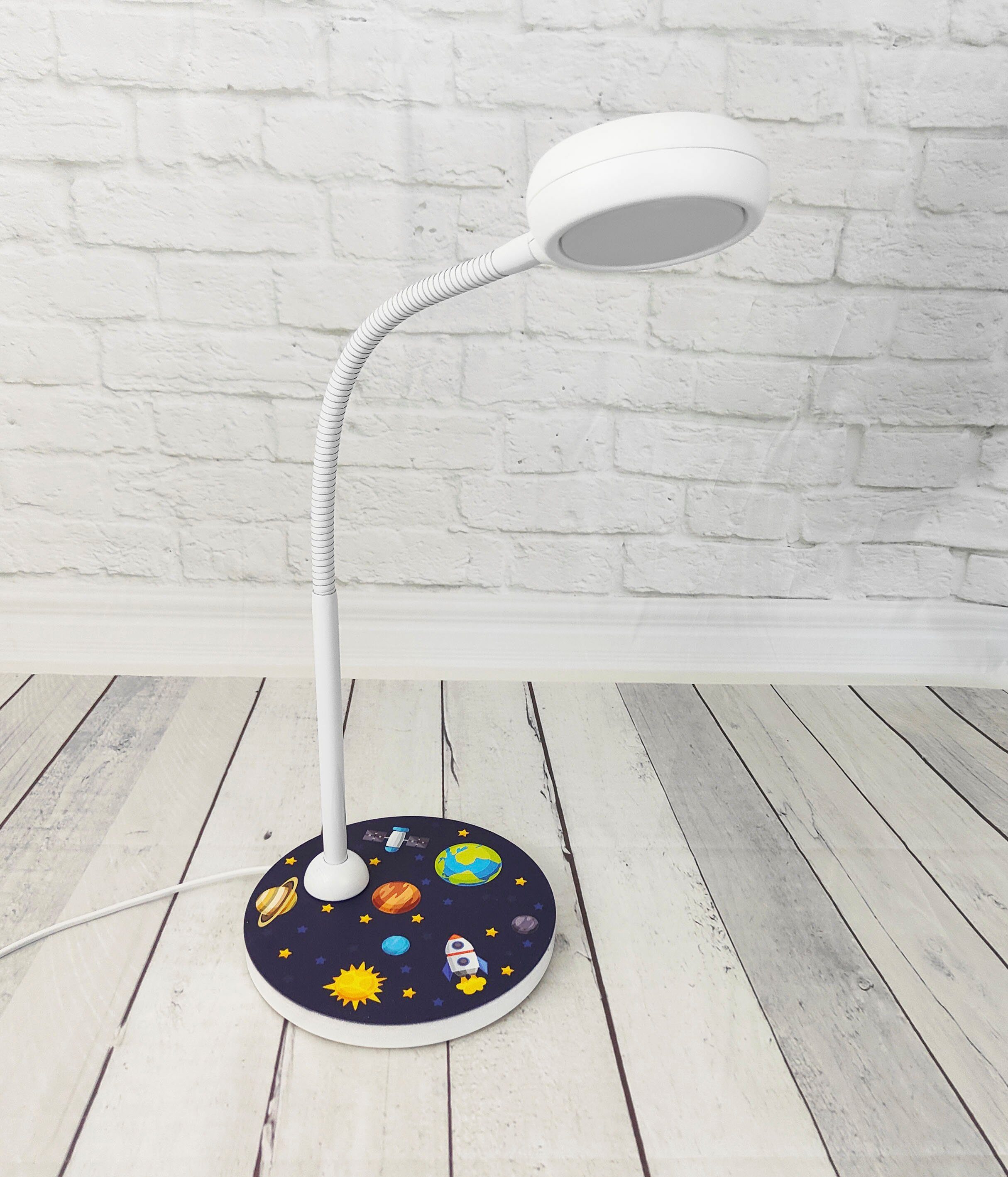 niermann Nachttischlampe Tischleuchte Weltall, Kinderlampe, Hochwertige Tisch-Leseleuchte, Kinderzimmer