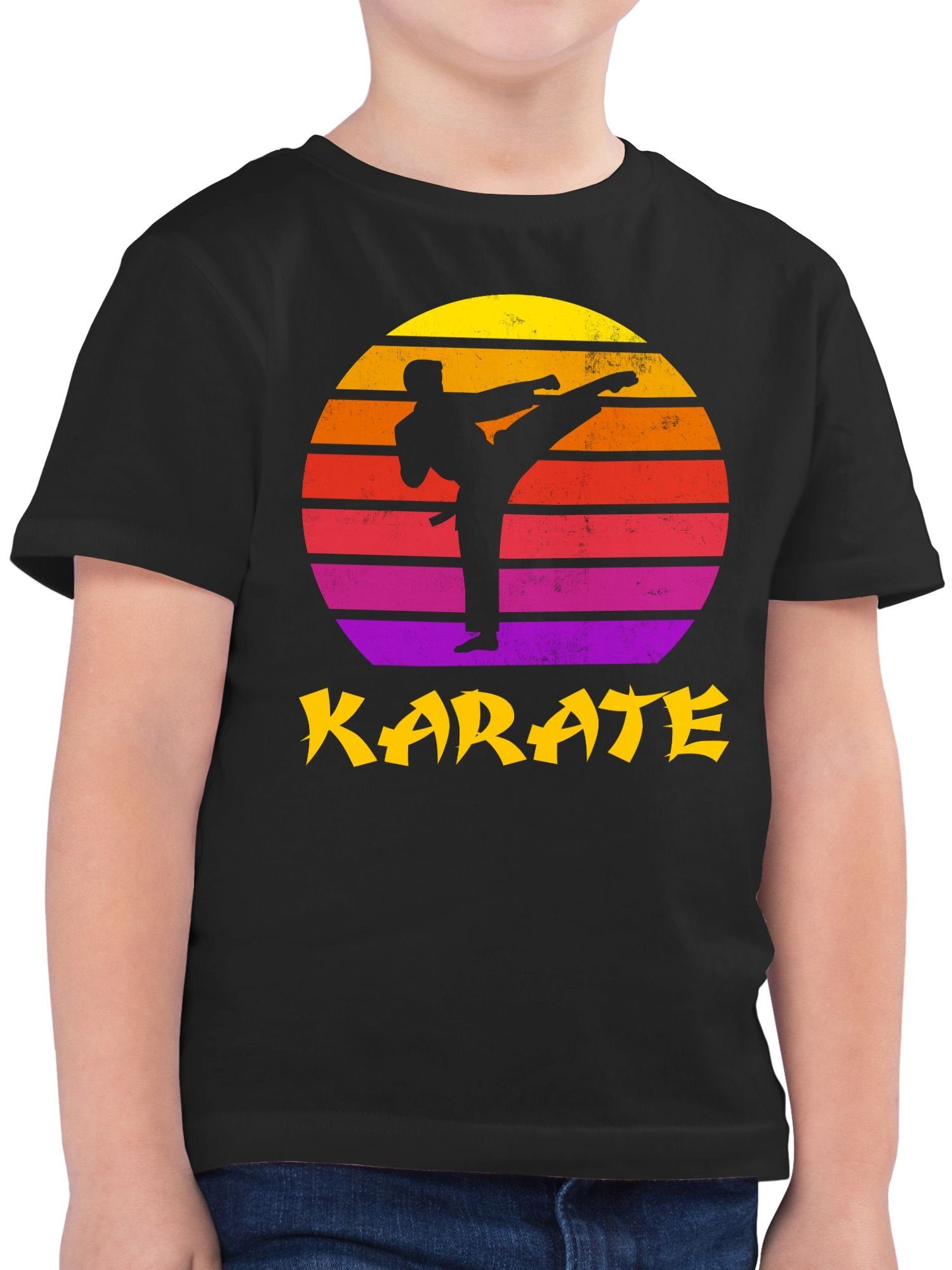Shirtracer T-Shirt Karate Retro Sonne (1-tlg) Kinder Sport Kleidung