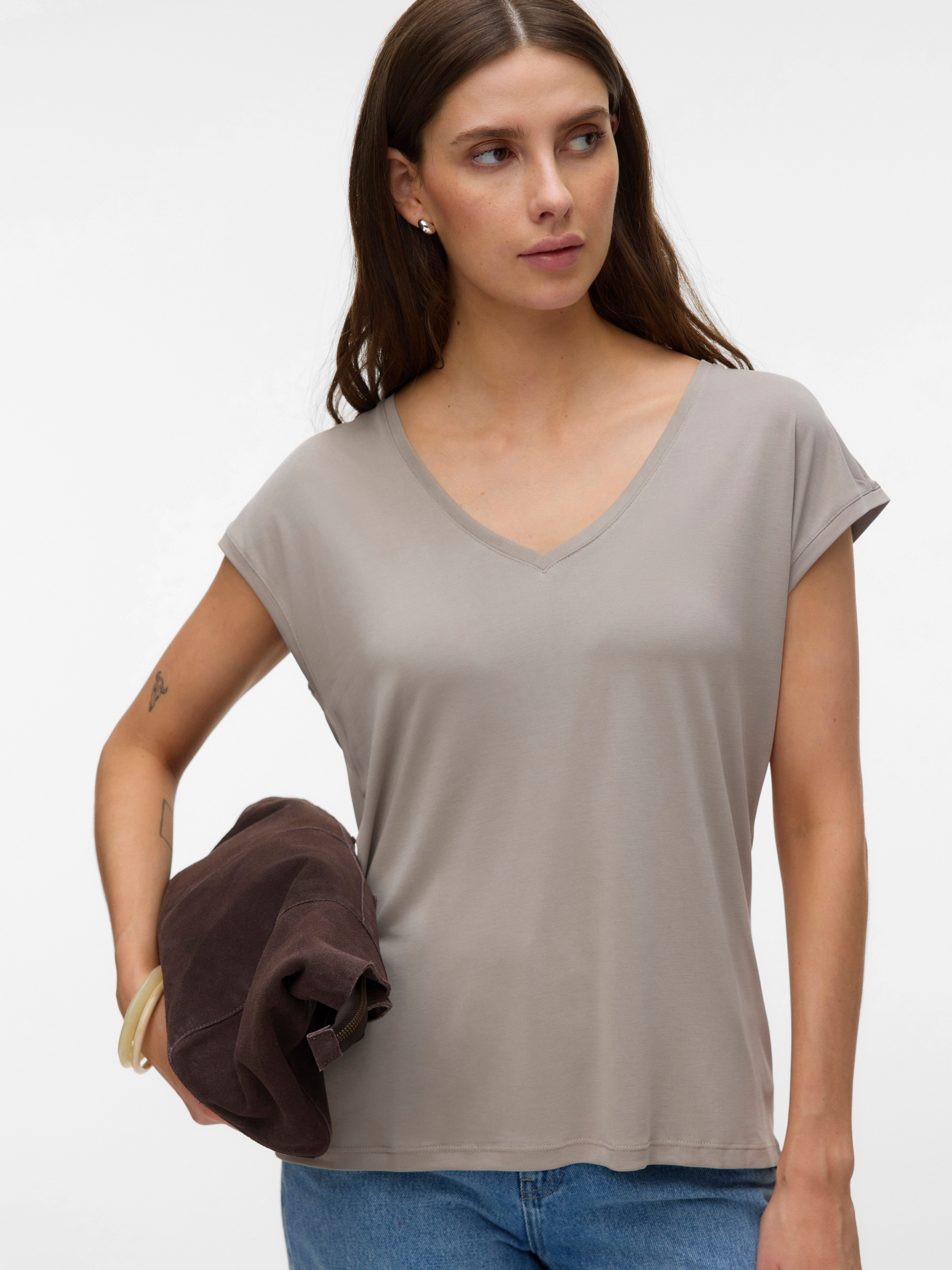 V-Shirt VMFILLI SS V-NECK TEE GA NOOS