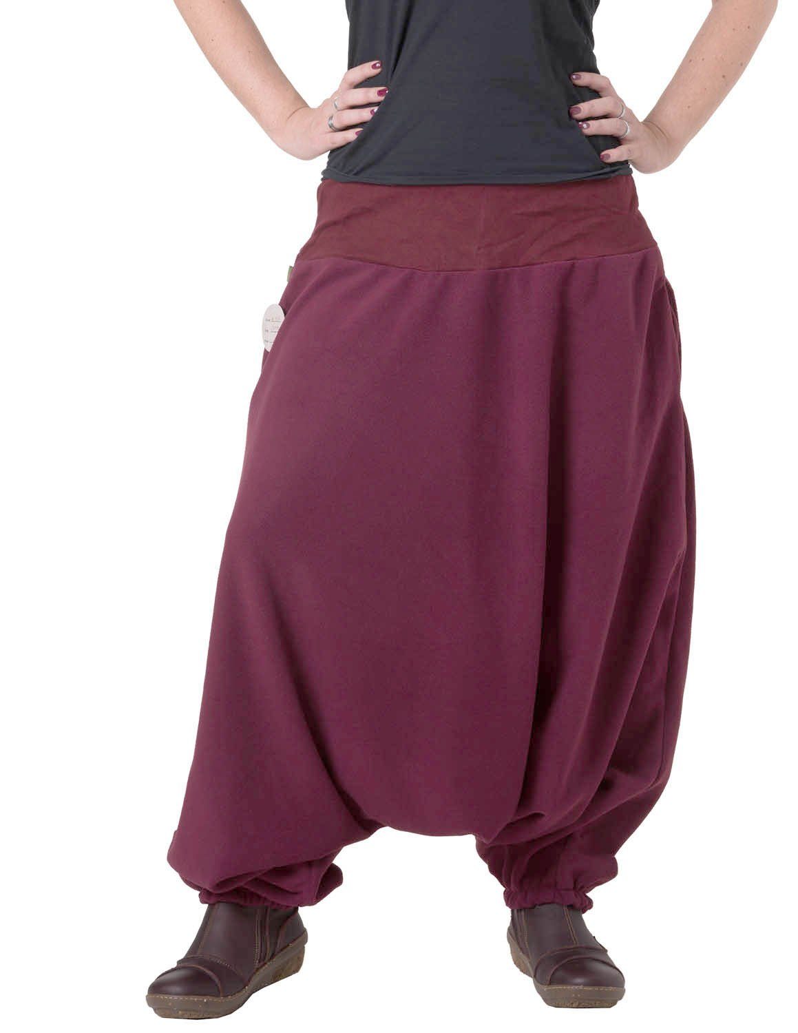 Vishes Fleecehose Haremshose aus Fleece Einheitsgröße/Lange Größe Pumhose, Pluderhose, Yogahose