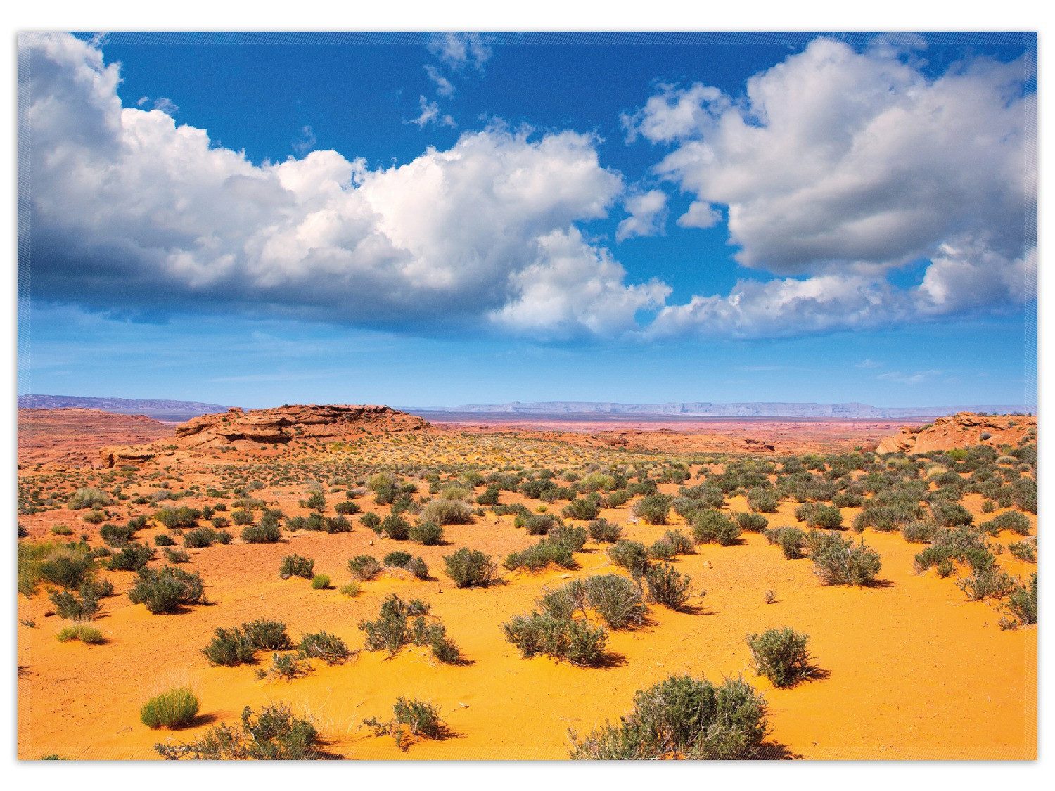 Wallario Teppich Wüste in Arizona - blauer Himmel mit Wolken I, rechteckig, rutschfest